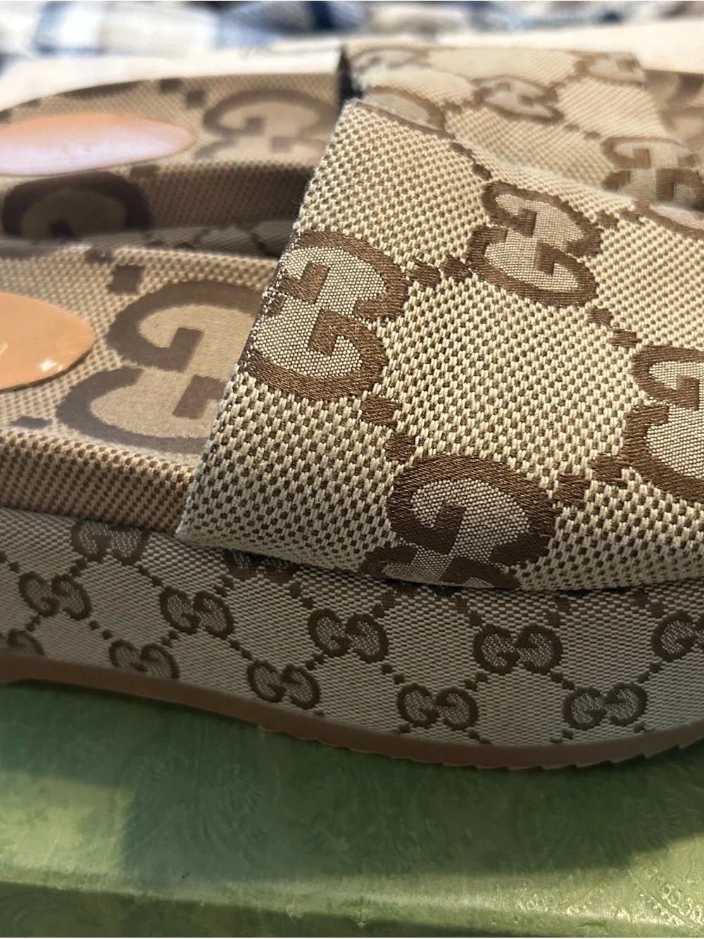 Gucci Brown GG Monogram Canvas Slide Sandals for Men